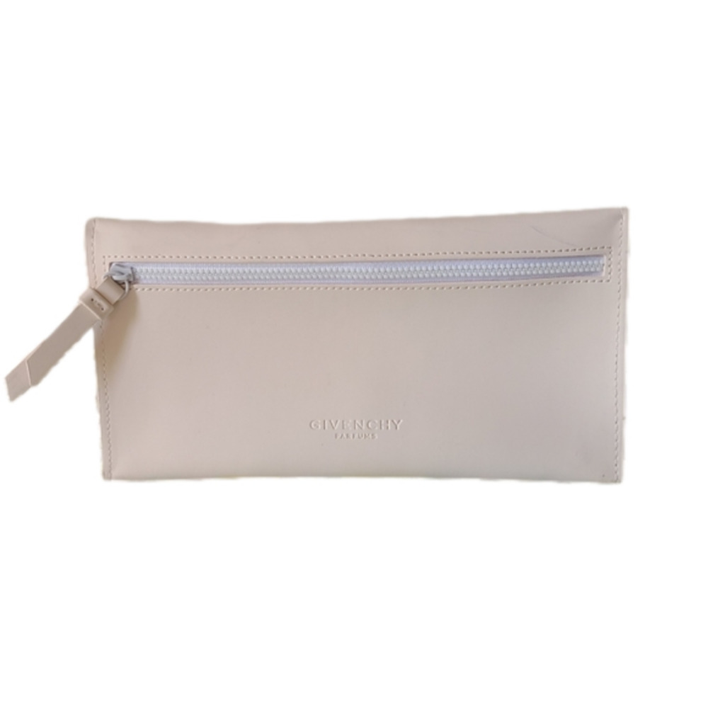 Givenchy Parfums Beige Cosmetic Pouch Zip Closure Neutral Makeup Travel Bag